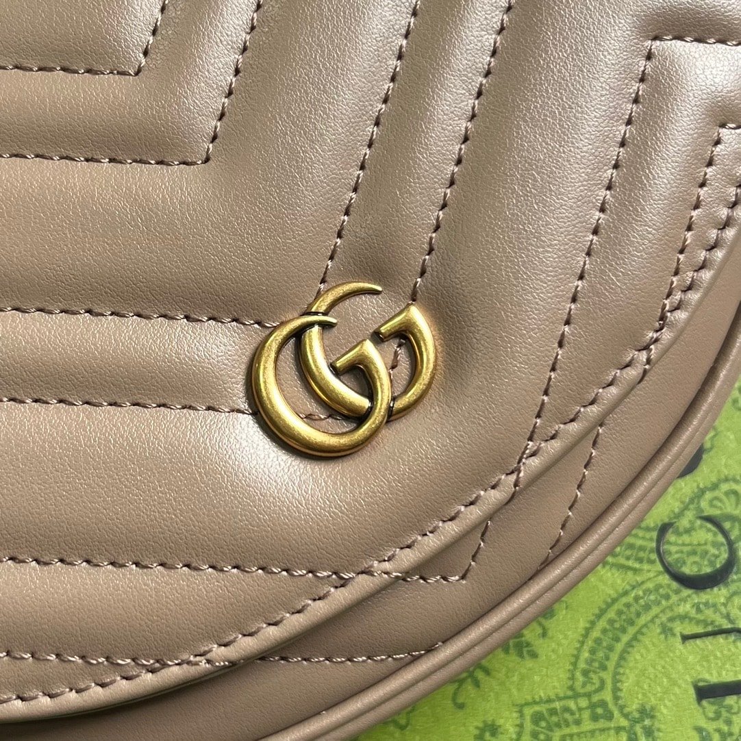 Gvc*1 Gg Marmont Matelassé Chain Mini Bag Beige 20Cm