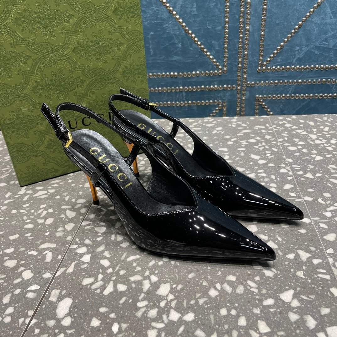 Gvc*1 Women’S Slingback Heeled Pump Black