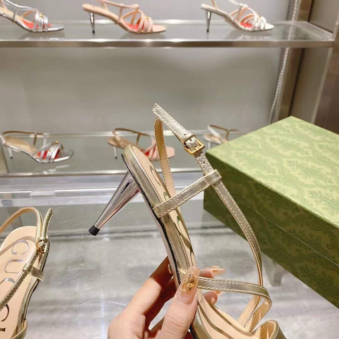 Gvc*1 Gold Metallic Mid Heel