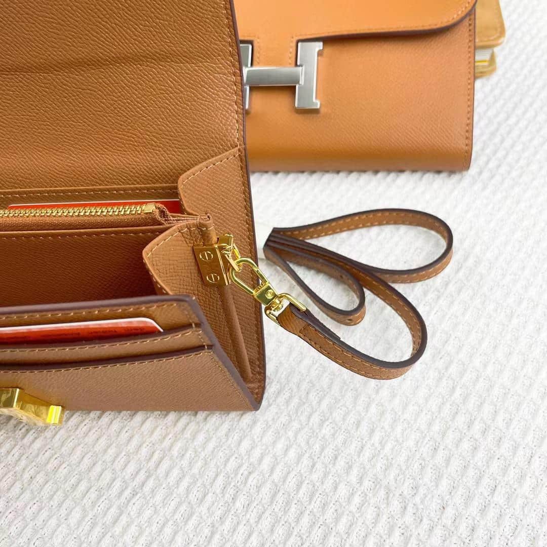 H**me5 Constance Wallet To Go Gold Epsom Gold Hardware 21Cm