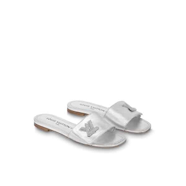 L0vis Vvtt0n Shake Flat Mule Silver 1Ab2Qz