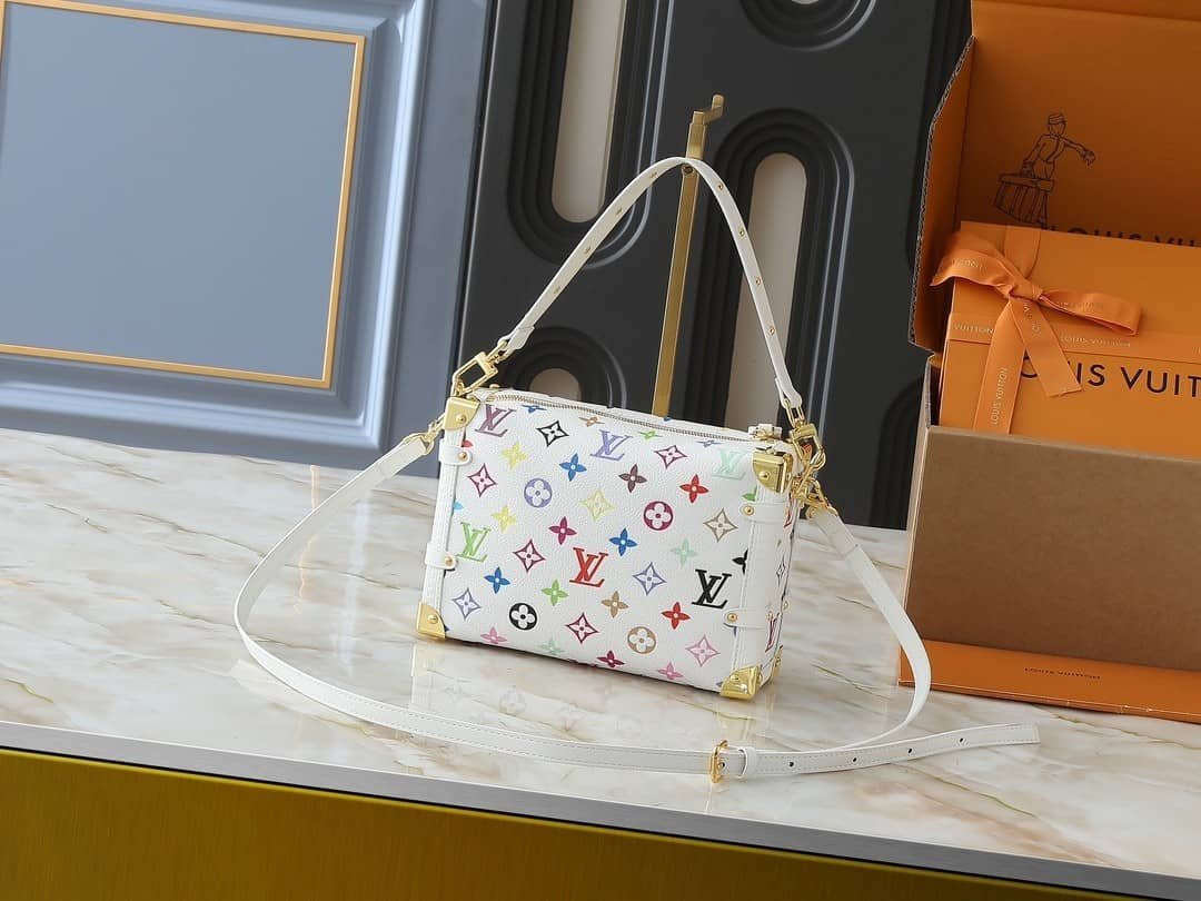 L0vis Vvtt0n X Takashi Murakami Side Trunk MM Bag Multicolore Blanc 23Cm M14046
