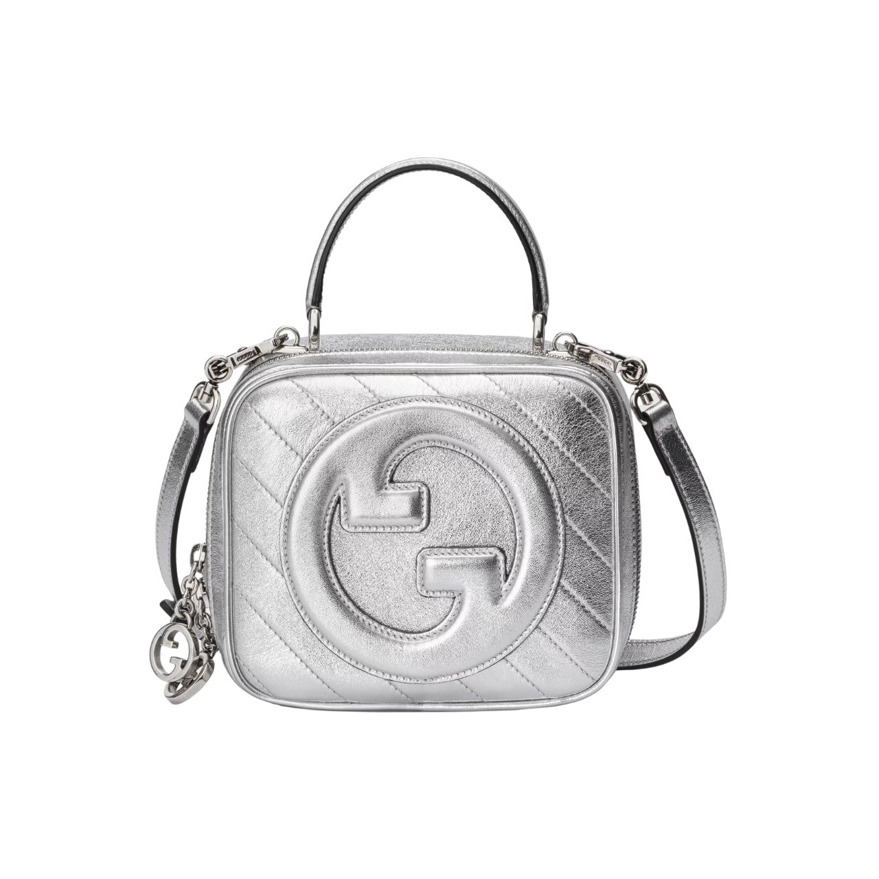 Gvc*1 Blondie Small Top Handle Bag Metallic Silver 17Cm 744434 Aacbo 8106