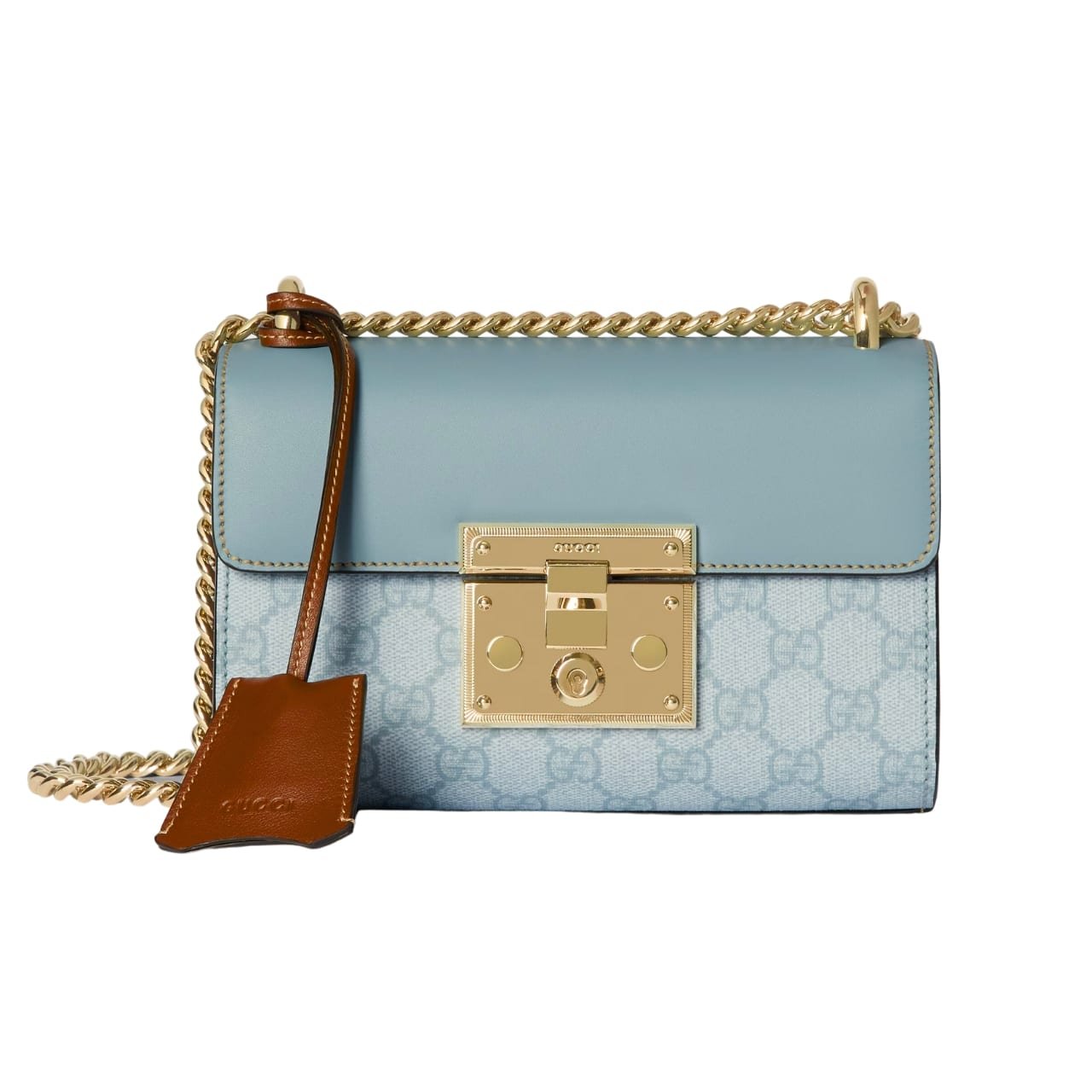 Gvc*1 Padlock Small Shoulder Bag Gg Svp*me Dusty Blue 20Cm 409487 Fad3R 8744