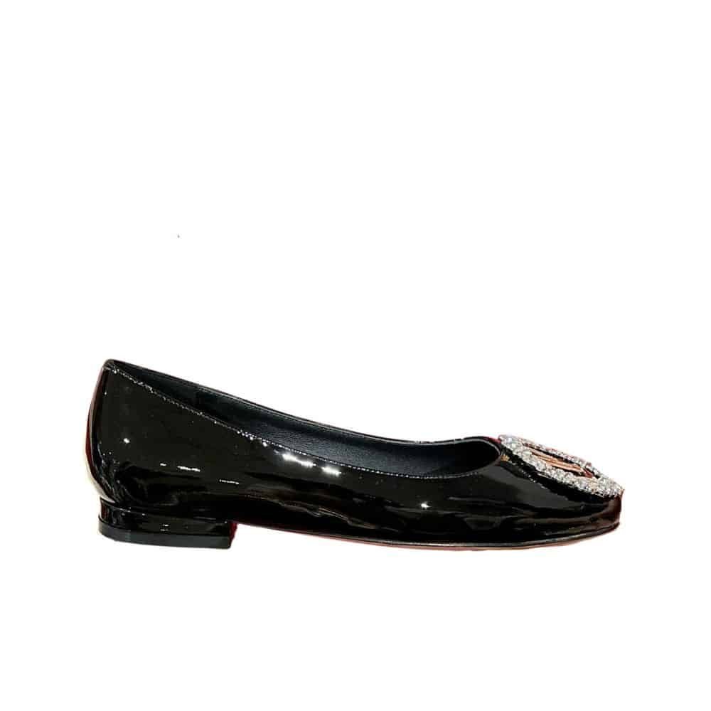L0vis Vvtt0n Crystal Lv Ballet Flats Black