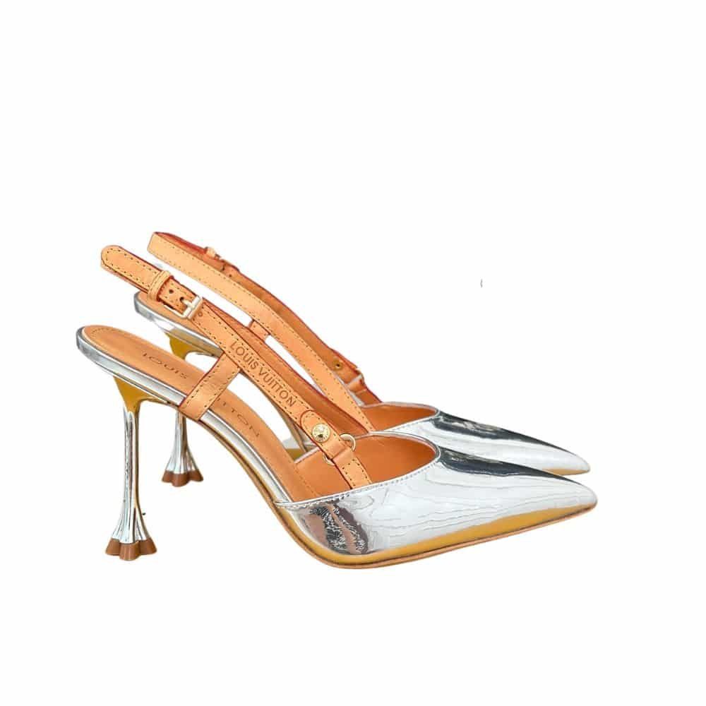 L0vis Vvtt0n Blossom Slingback Pump Silver