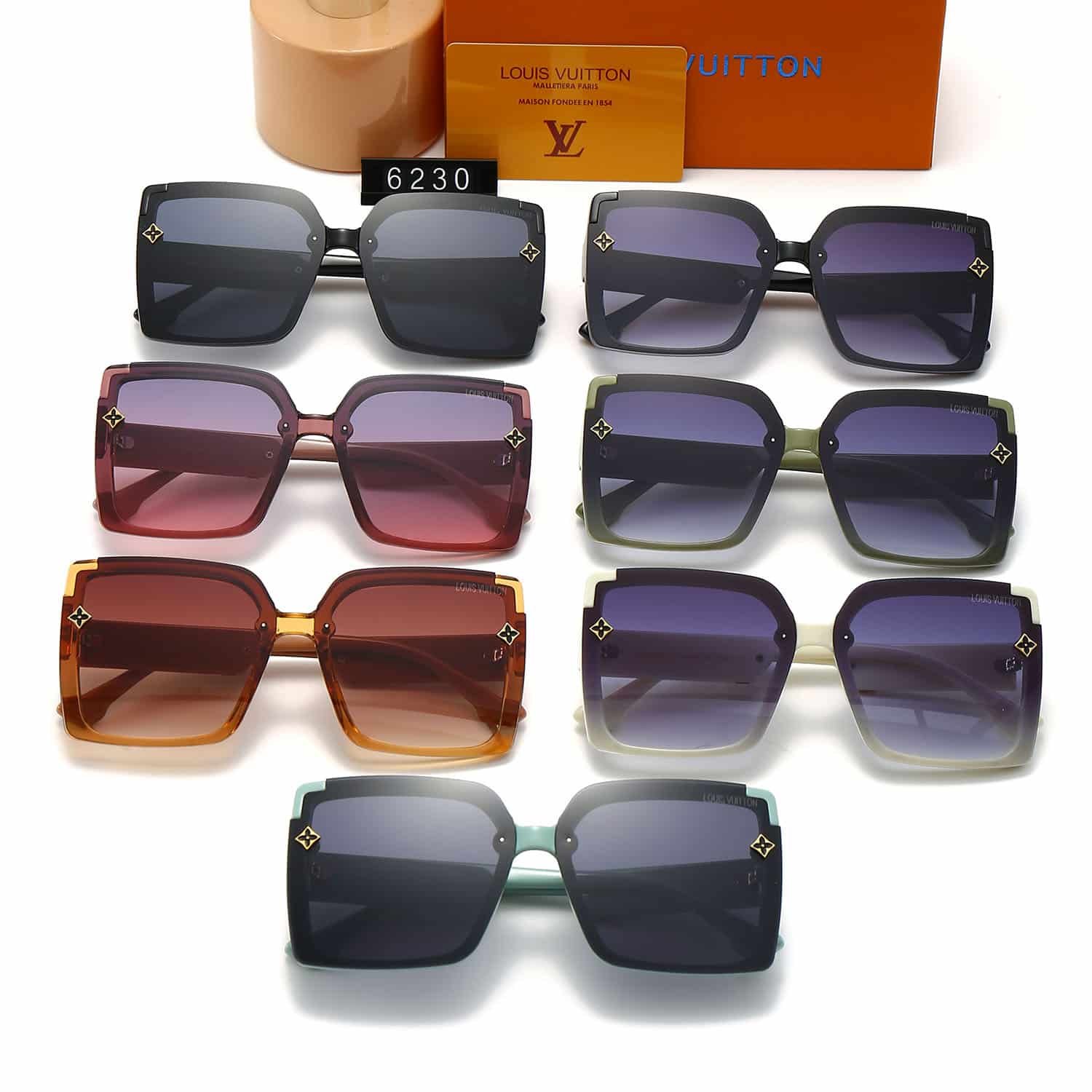 L0vis Vvtt0n Monogram Square Glasses Black