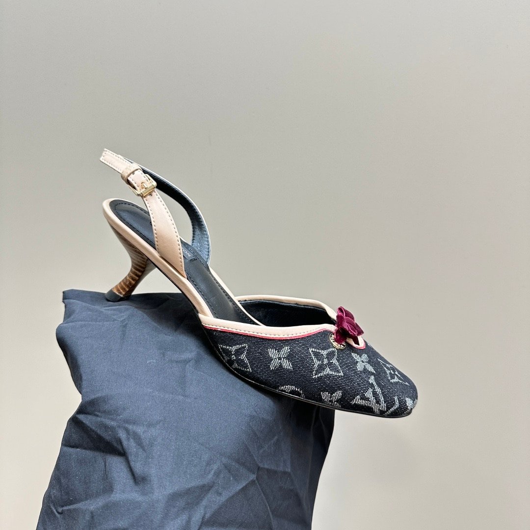L0vis Vvtt0n Kitten Heels Slingback Denim