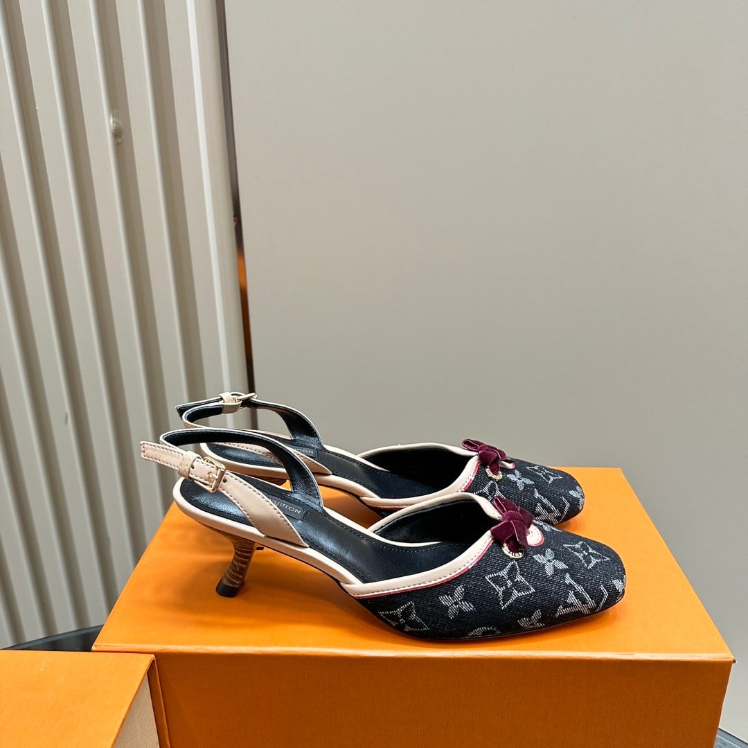 L0vis Vvtt0n Kitten Heels Slingback Denim