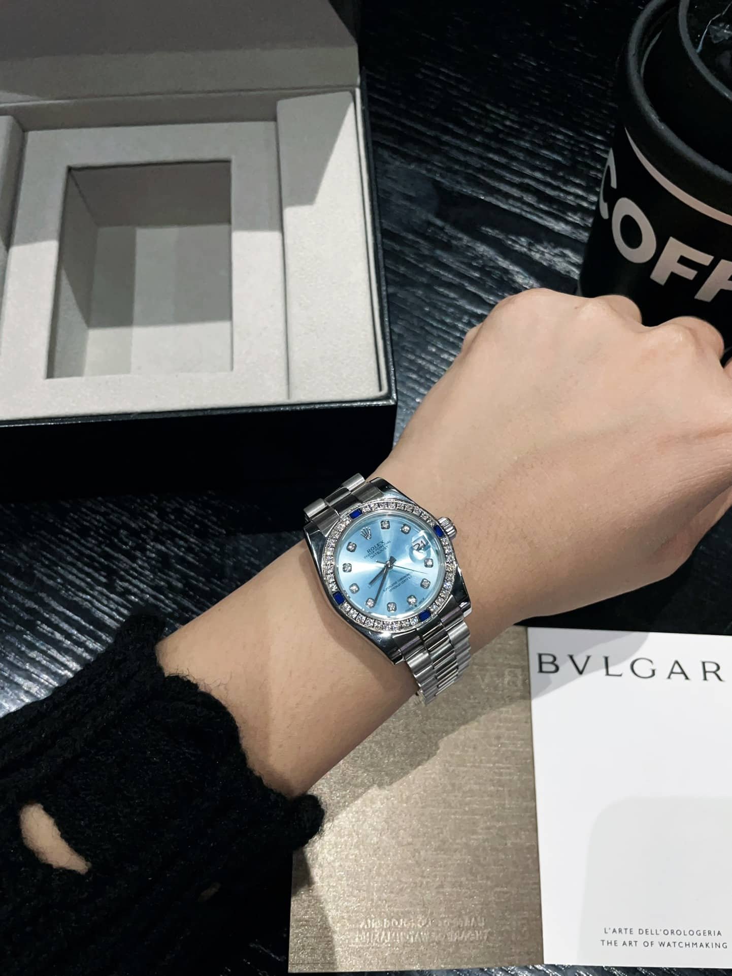 R01ex Datejust White Gold Ice Blue D1am0nd 36Mm