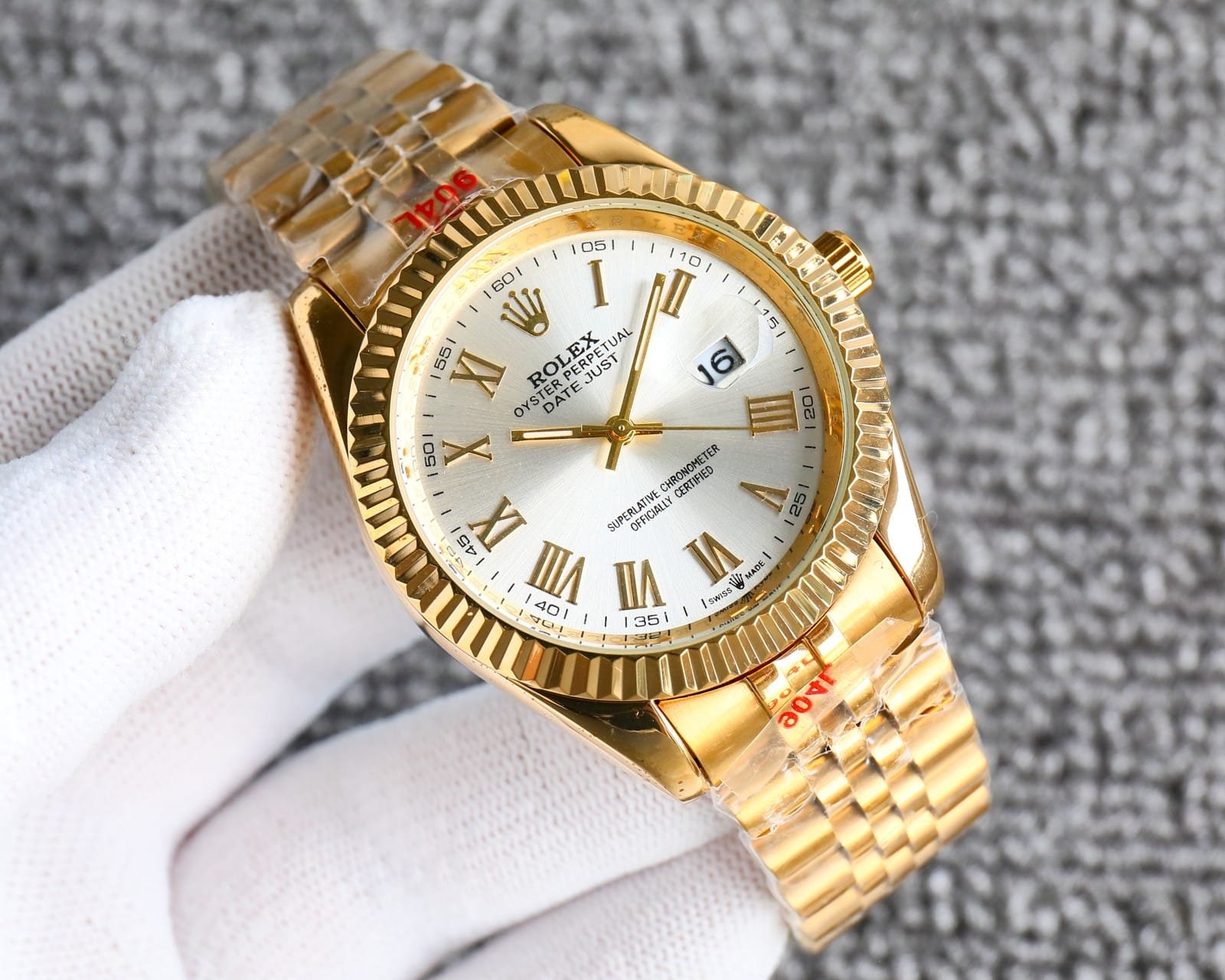 R01ex Datejust Roman Numeral Dial Gold In White 41Mm