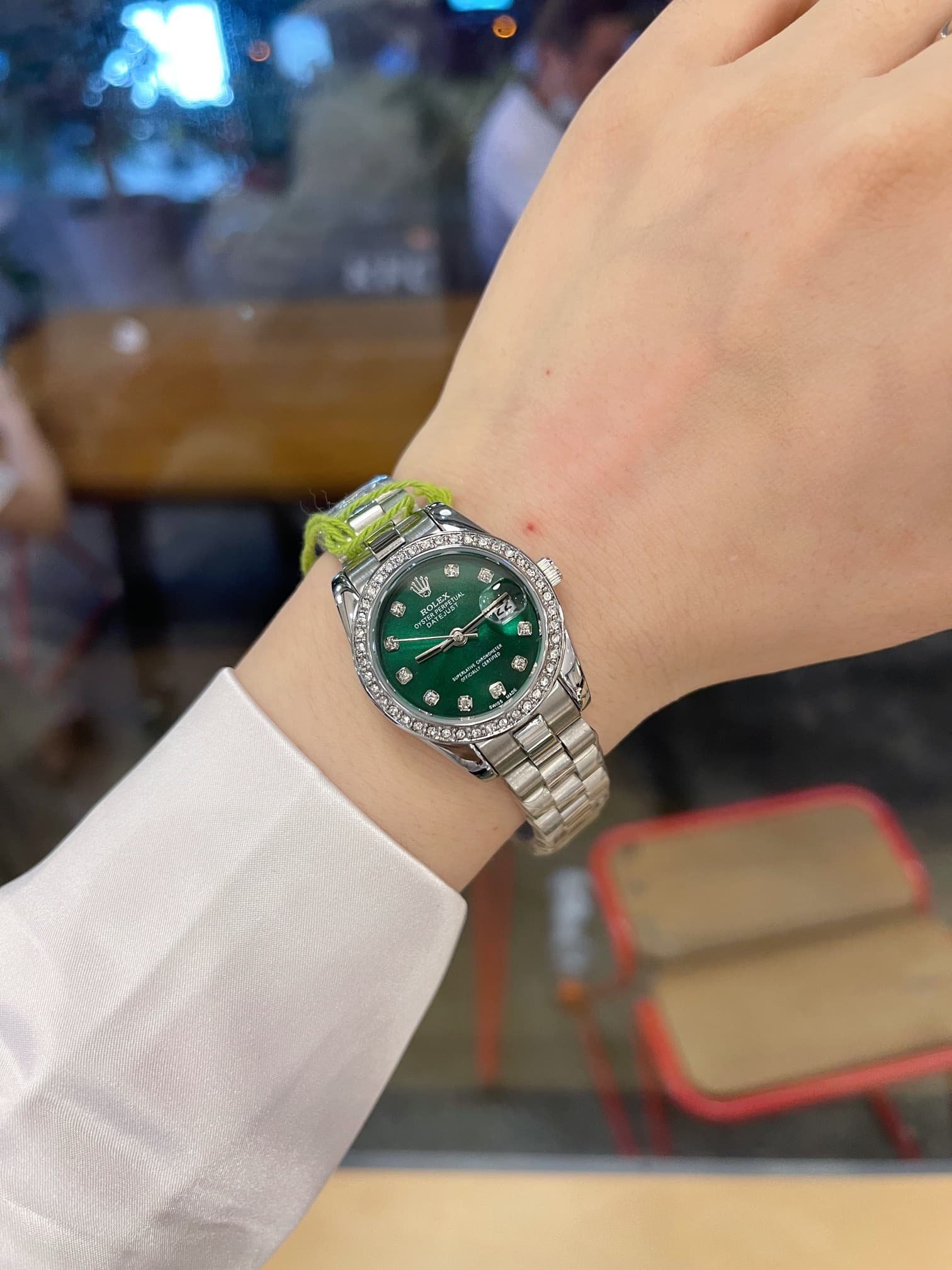 R01ex Lady Datejust 28 Silver Jubilee D1am0nd Dial In Green 31Mm