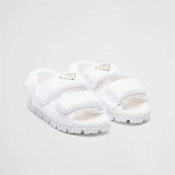 Pra*a White Terrycloth Sandals 1X737Mh39F0009Fd020