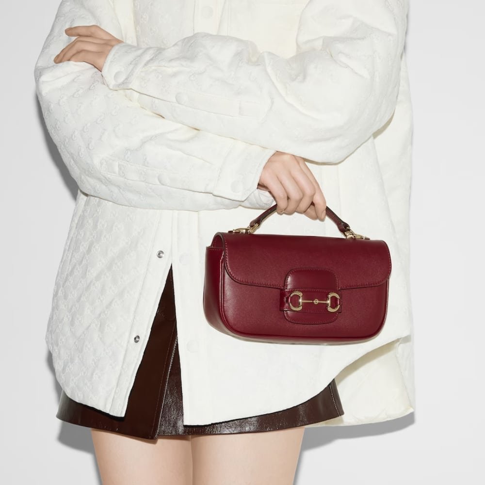 Gvc*1 Horsebit 1955 Small Top Handle Bag Rosso Ancora Red 22Cm ‎815206 Aaec2 6207