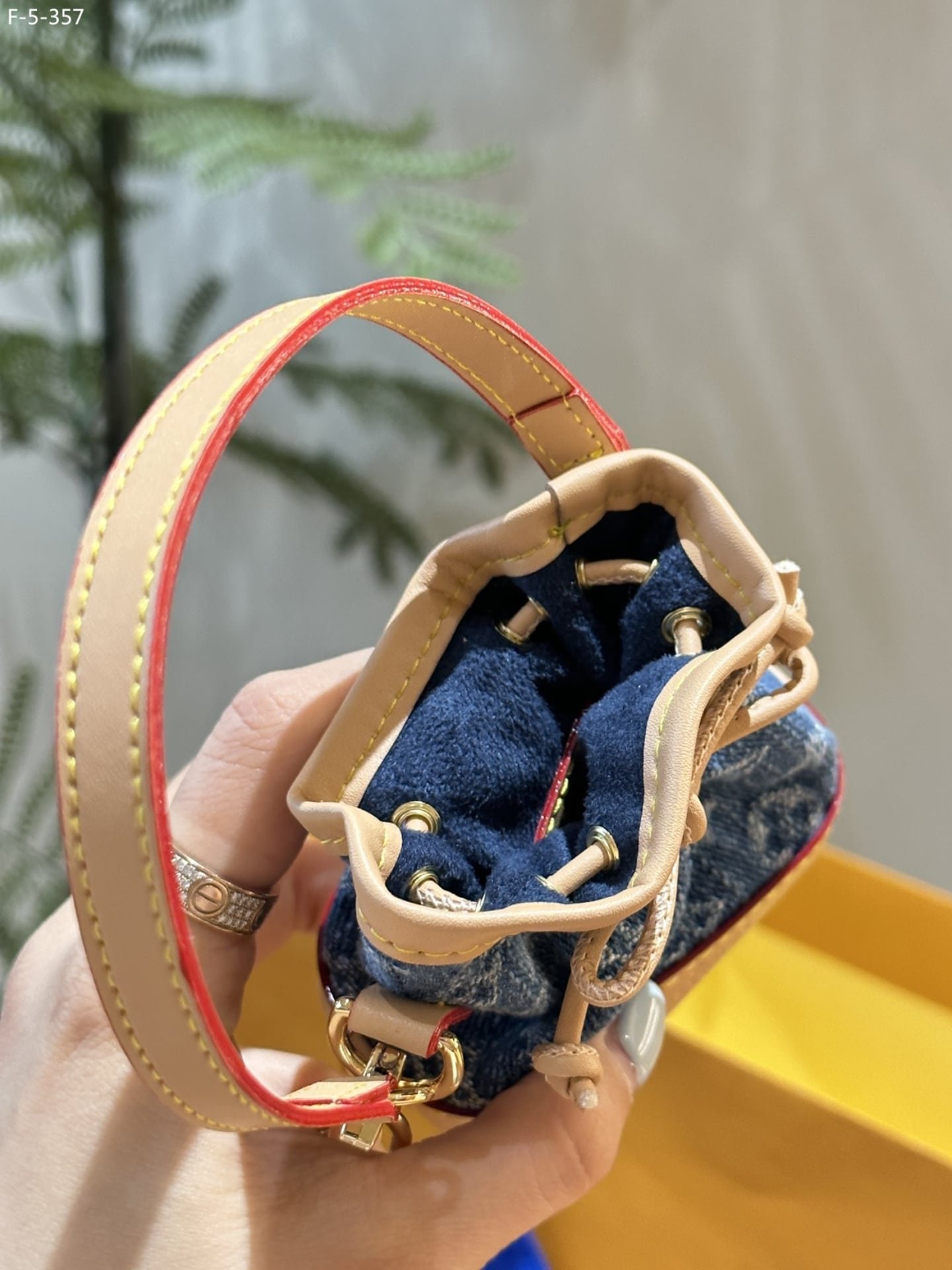 L0vis Vvtt0n Micro Noe Bag Charm Monogram Denim Blue 10Cm M01700