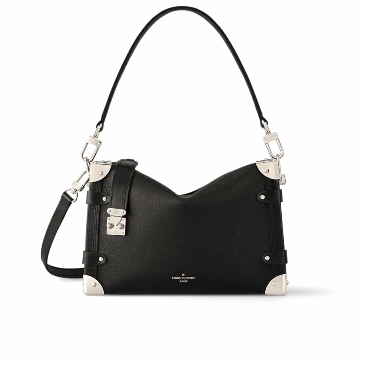 L0vis Vvtt0n Side Trunk Mm Grained Calf Leather Black 23Cm M25160