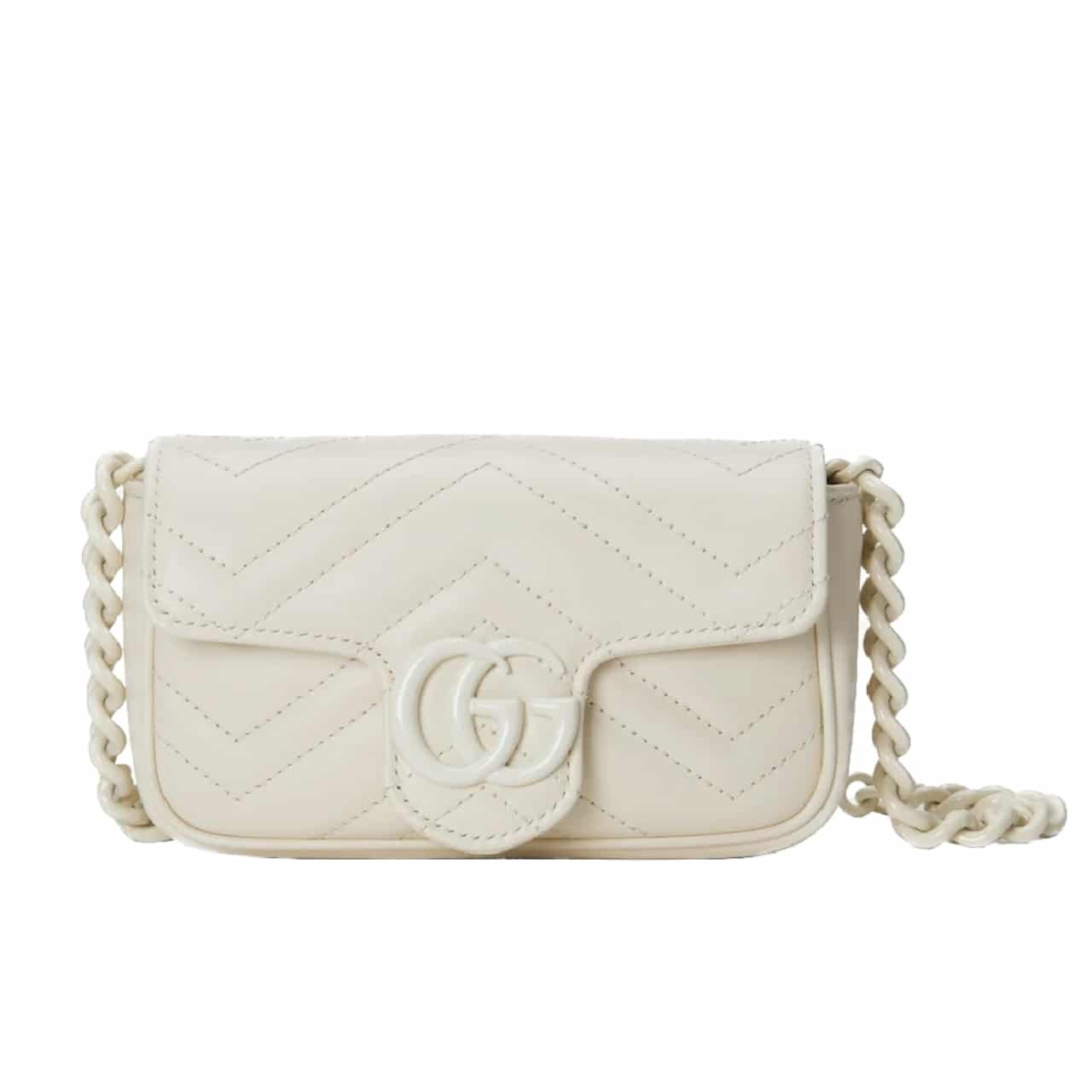 Gvc*1 Gg Marmont Belt Bag White 16Cm 739599 Um8Kv 1000