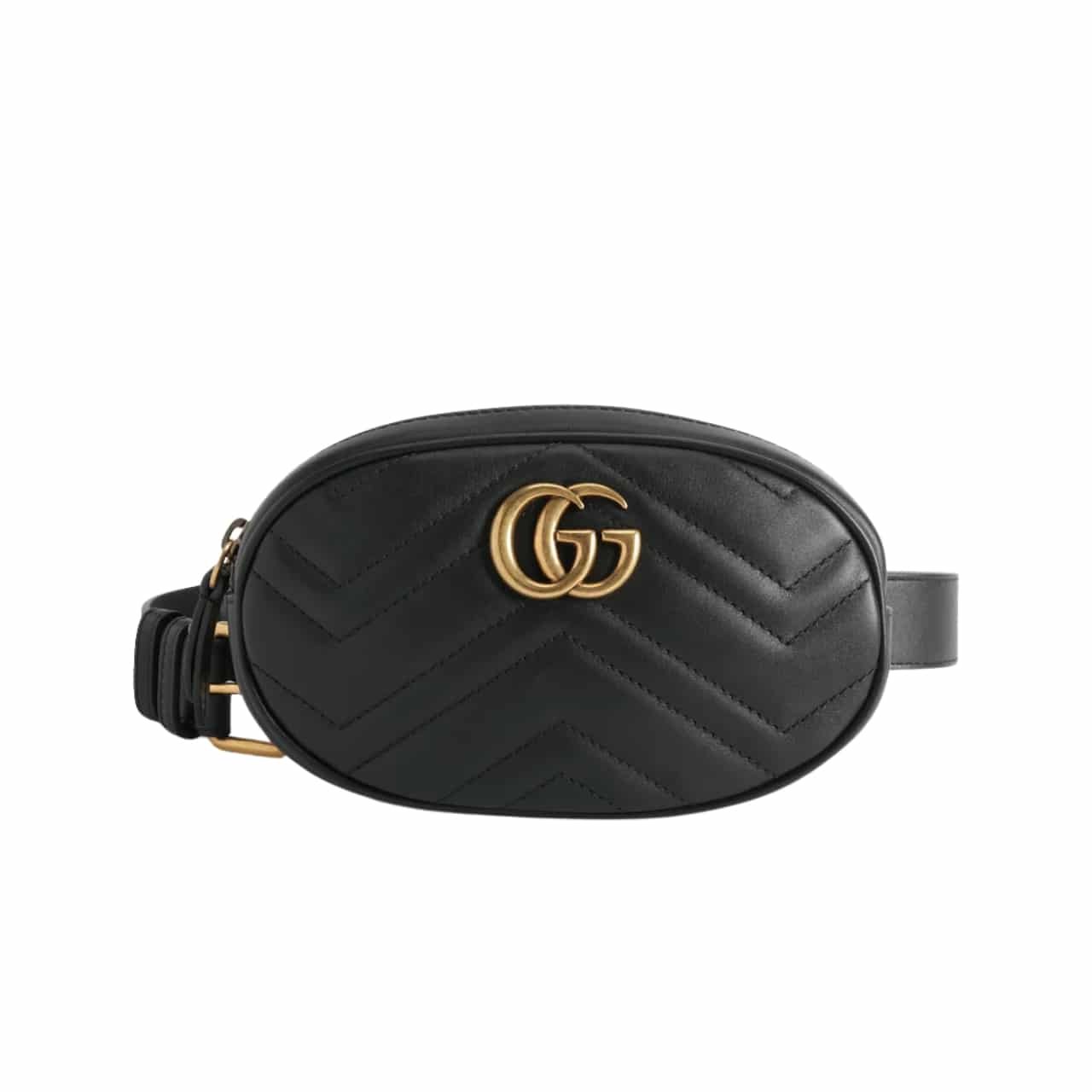 Gvc*1 Gg Marmont Belt Bag Matelasse Black 18Cm