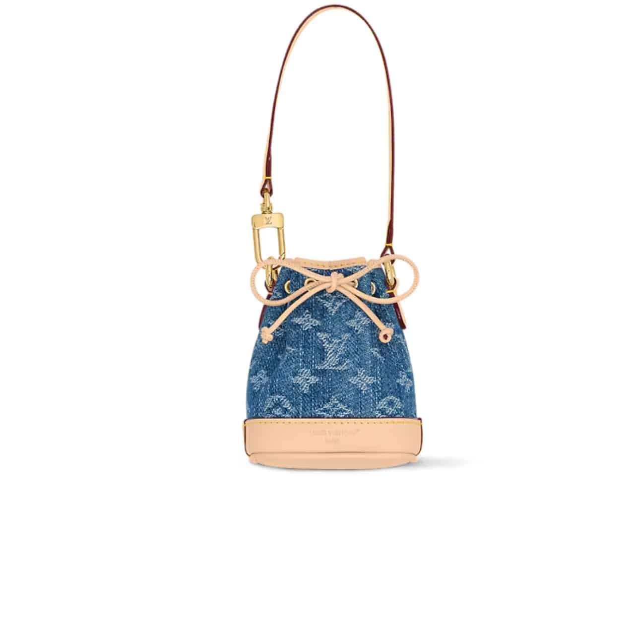 L0vis Vvtt0n Micro Noe Bag Charm Monogram Denim Blue 10Cm M01700