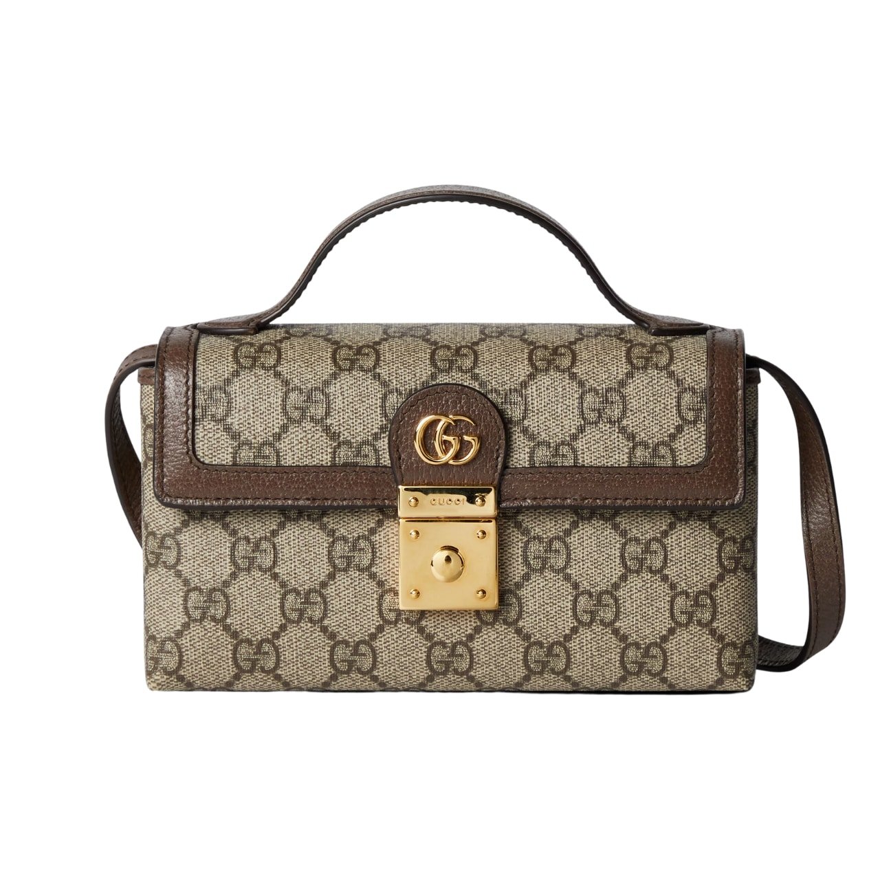 Gvc*1 Ophidia Mini Top Handle Bag Beige And Ebony 18Cm 772314 K9Gsg 8367
