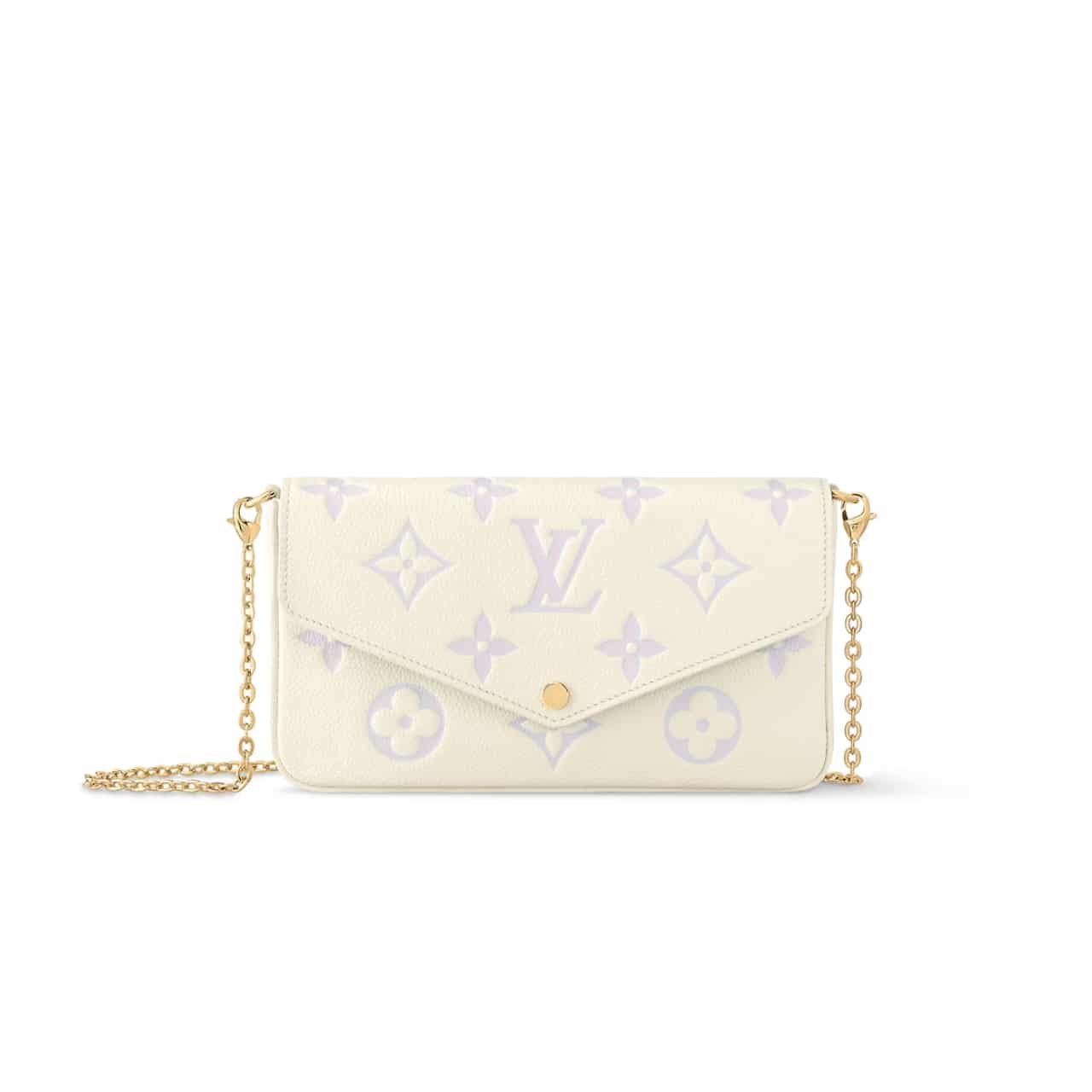 L0vis Vvtt0n Pochette Felicie Bag In Latte And Bubble Tea 22Cm