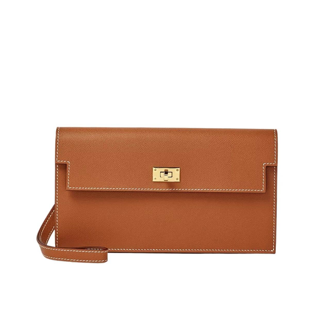 H**me5 Kelly Pocket Long Wallet In Gold 19Cm H084940Ck37