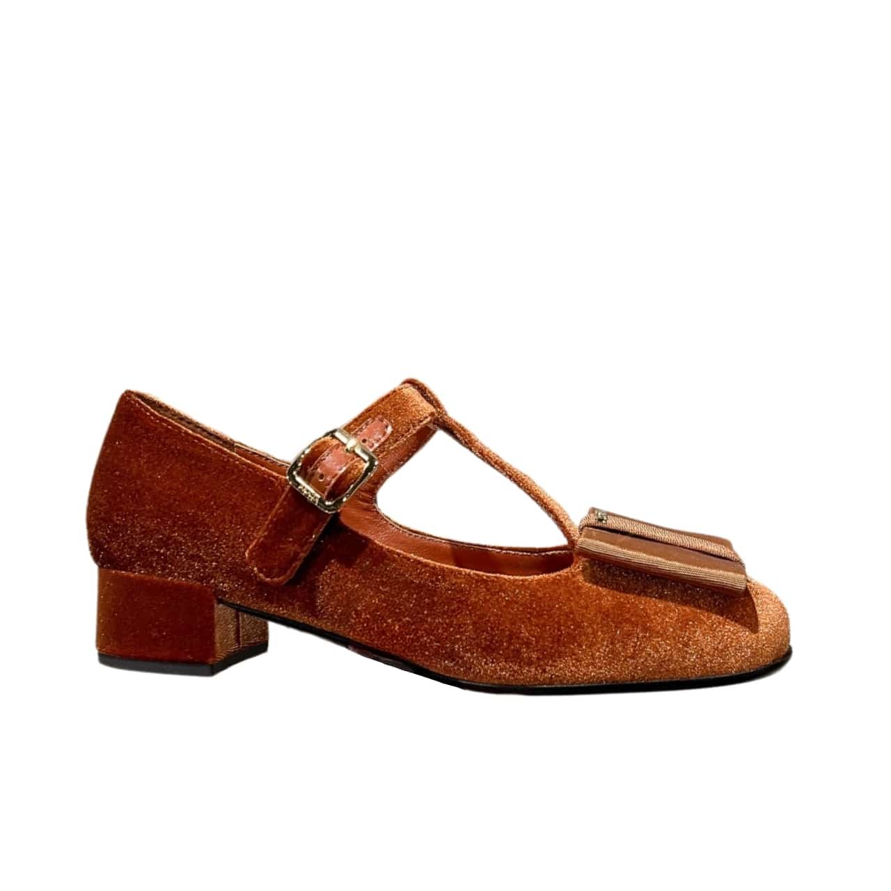 Pra*a Velvet Mary Pumps Ginger