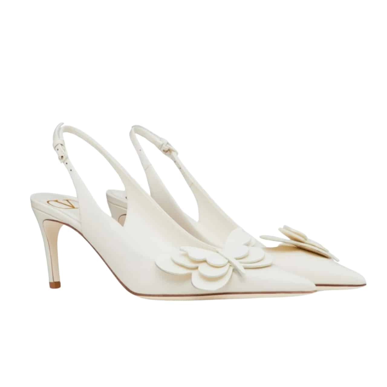 Va1e*ntin0 Garavani Papier Phalène Slingback Pumps White