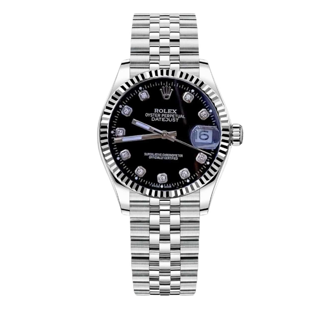 R01ex Datejust 31 White Gold With Black 40Mm