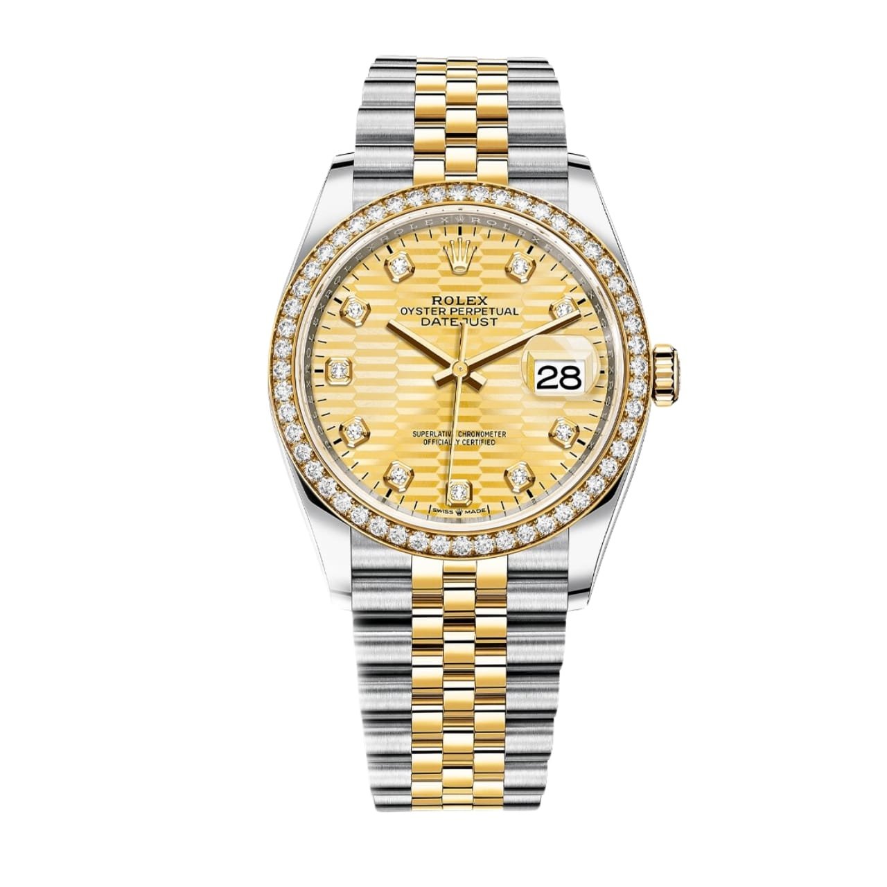 R01ex Oyster Datejust Oystersteel Golden Flip Dial With Dimond Around 36Mm