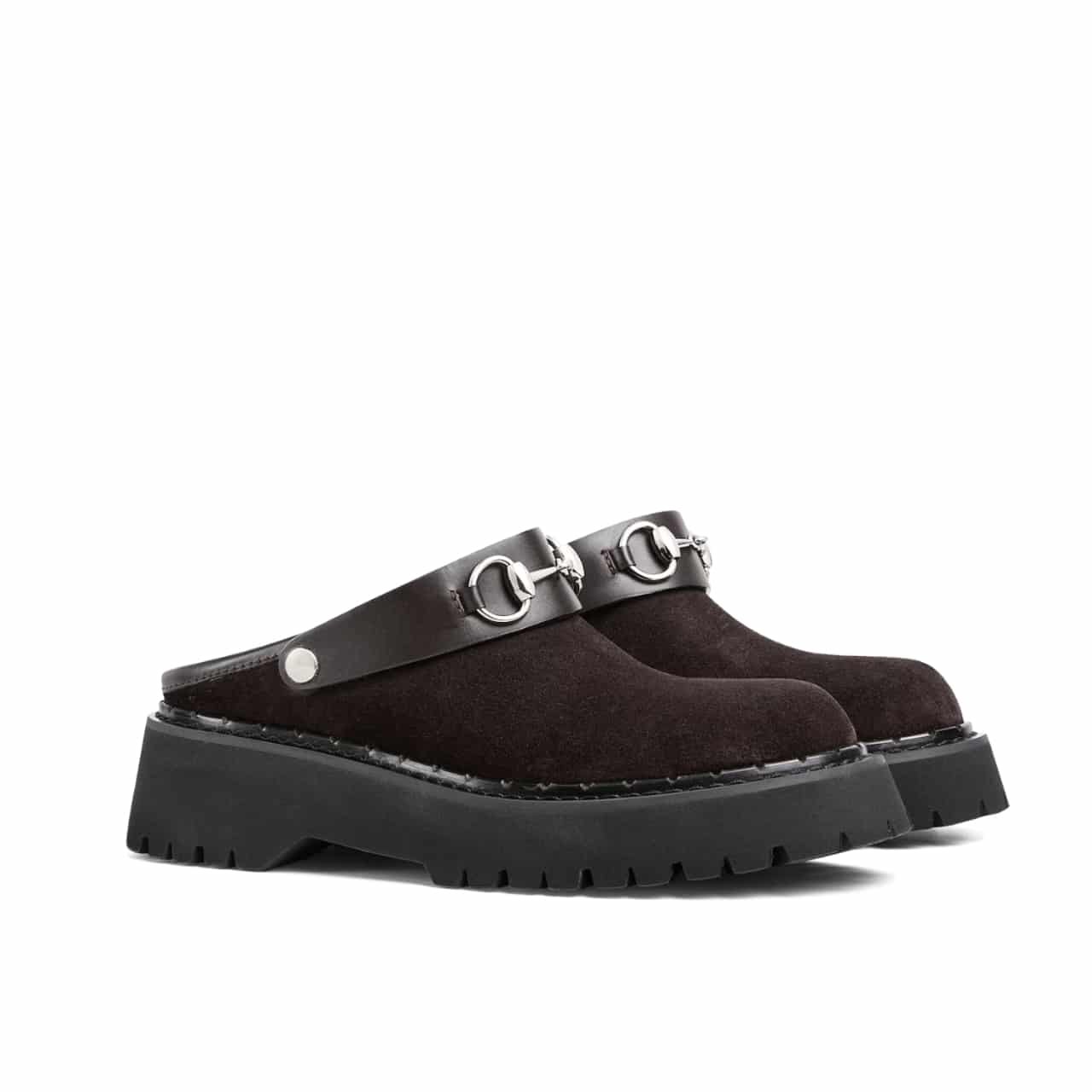 Gvc*1 Women Mule With Horsebit Dark Brown 835829 Aae3R 2042