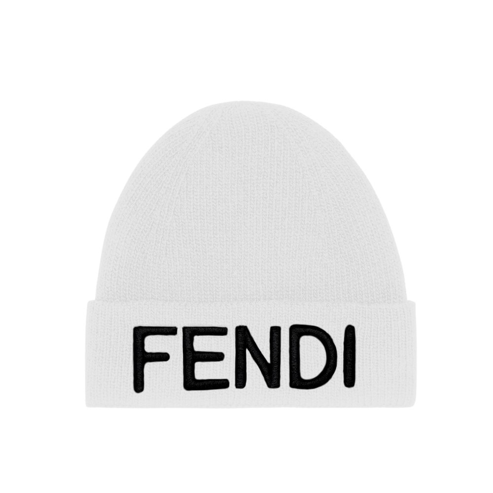 F**di Wool Hat White Fxq056Ai4Ff05Wl