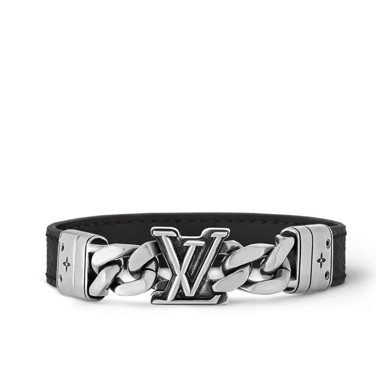 L0vis Vvtt0n Dimension Bracelet Silver Black M8828D