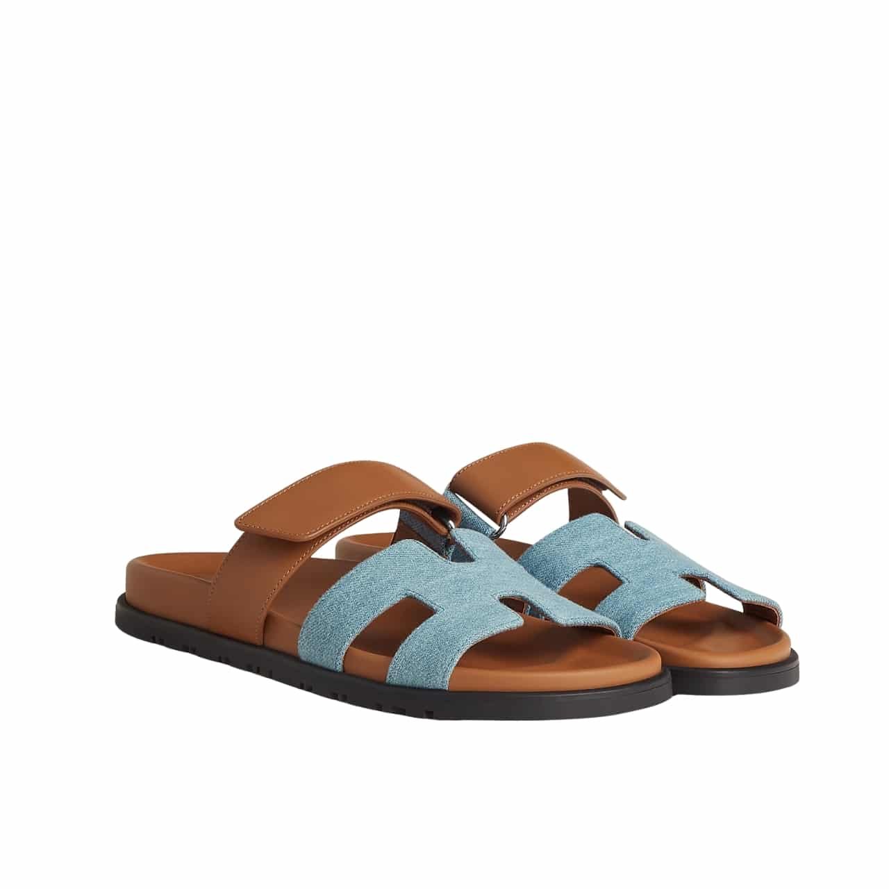 H**me5 Chypre Flat Sandals Denim Brown