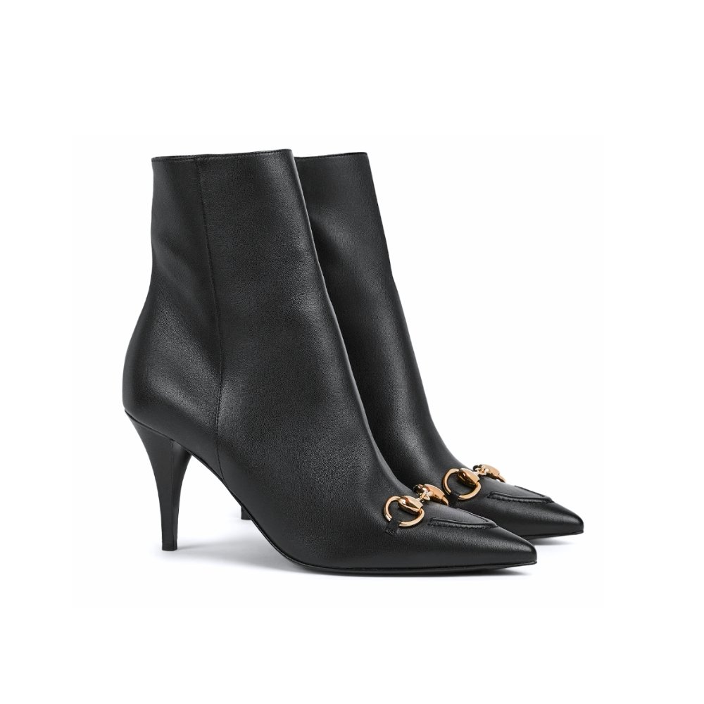 Gvc*1 Women Ankle Boot With Horsebit Black Leather 835741 Bko00 1000