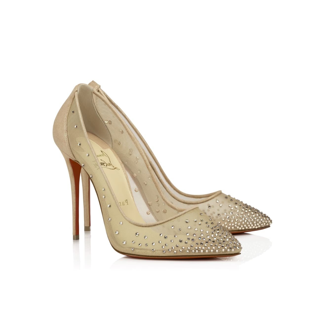 Chr1st1an Louboutin Follies Strass 100 Beige 3180466F065