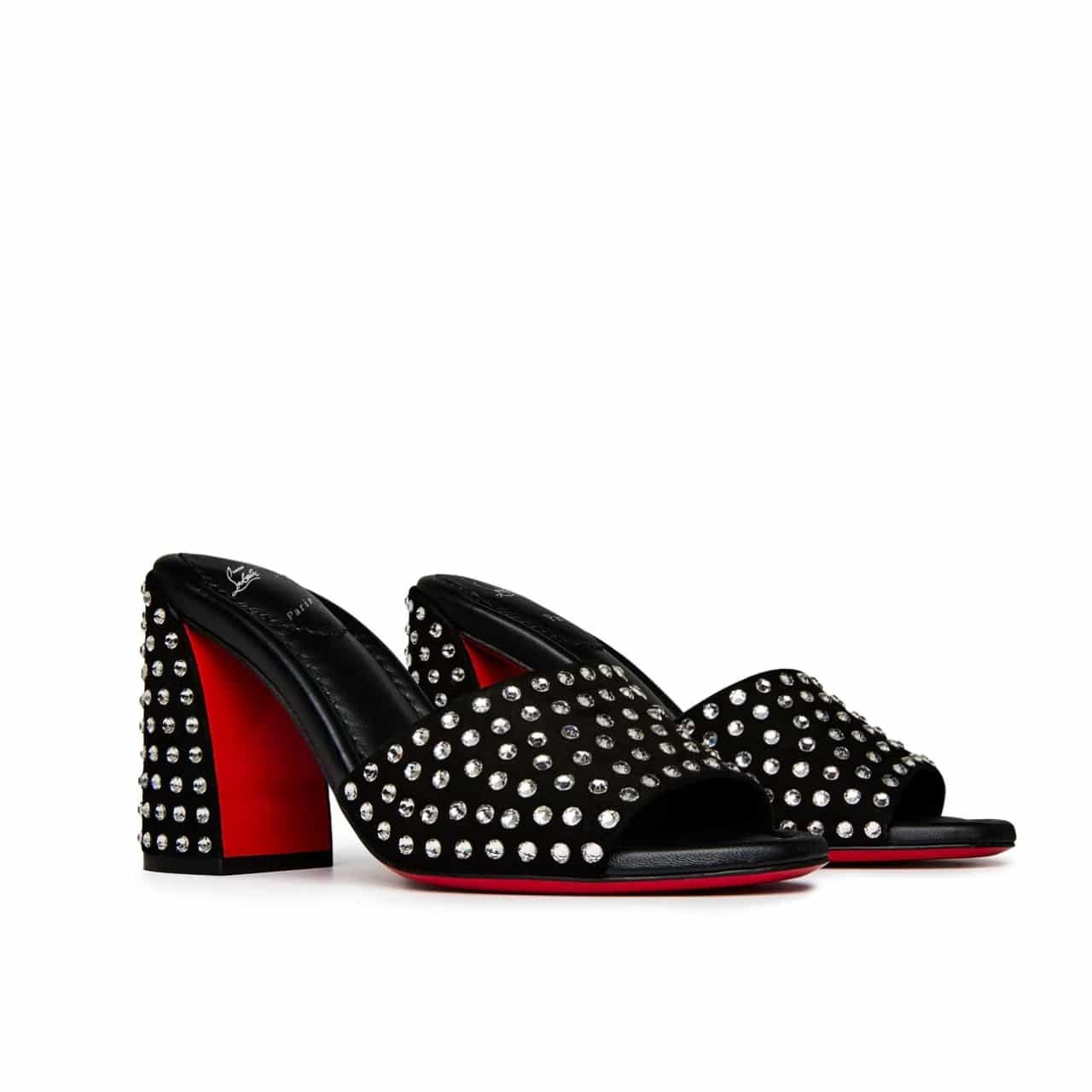 Chr1st1an Louboutin Jane 85 Black Strass Mules 1240729T023