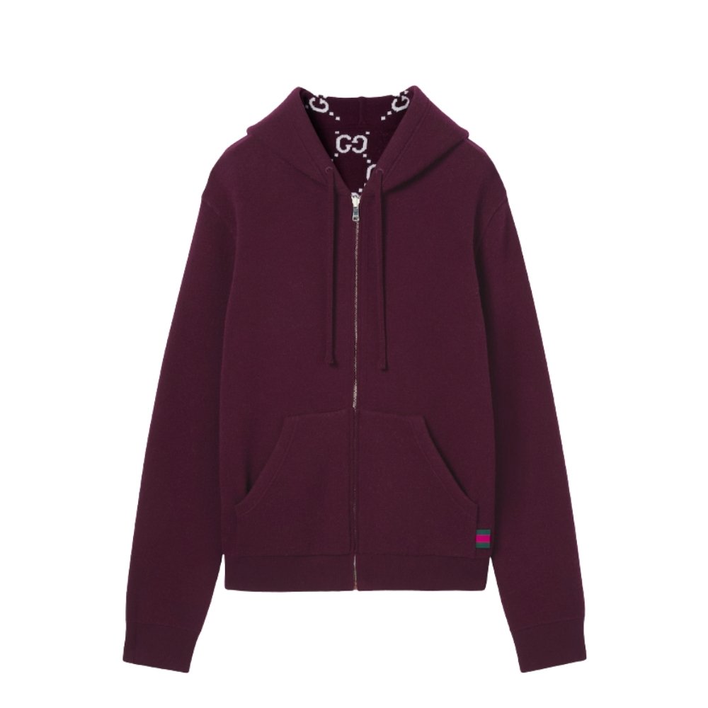 Gvc*1 Reversible Wool Zip Jacket Burgundy 794935 Xkd7E 6419