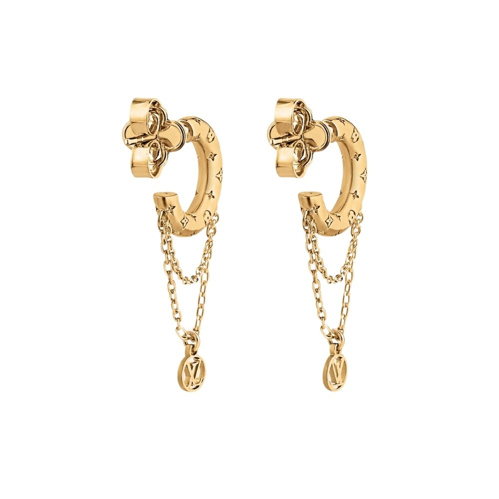 L0vis Vvtt0n Nanogram Mini Hoop Earrings Gold M00572