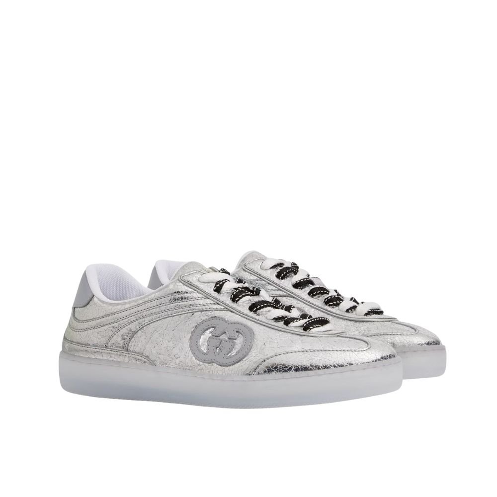 Gvc*1 Women G75 Sneaker Silver Textured Leather ‎857910 AAFL8 8151