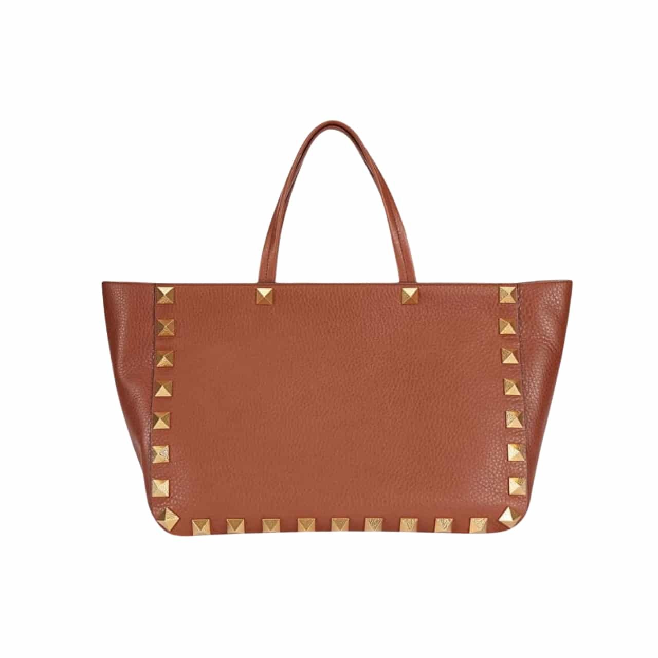 Va1e*ntin0 Garavani Rockstud Tote Bag Brown 40Cm