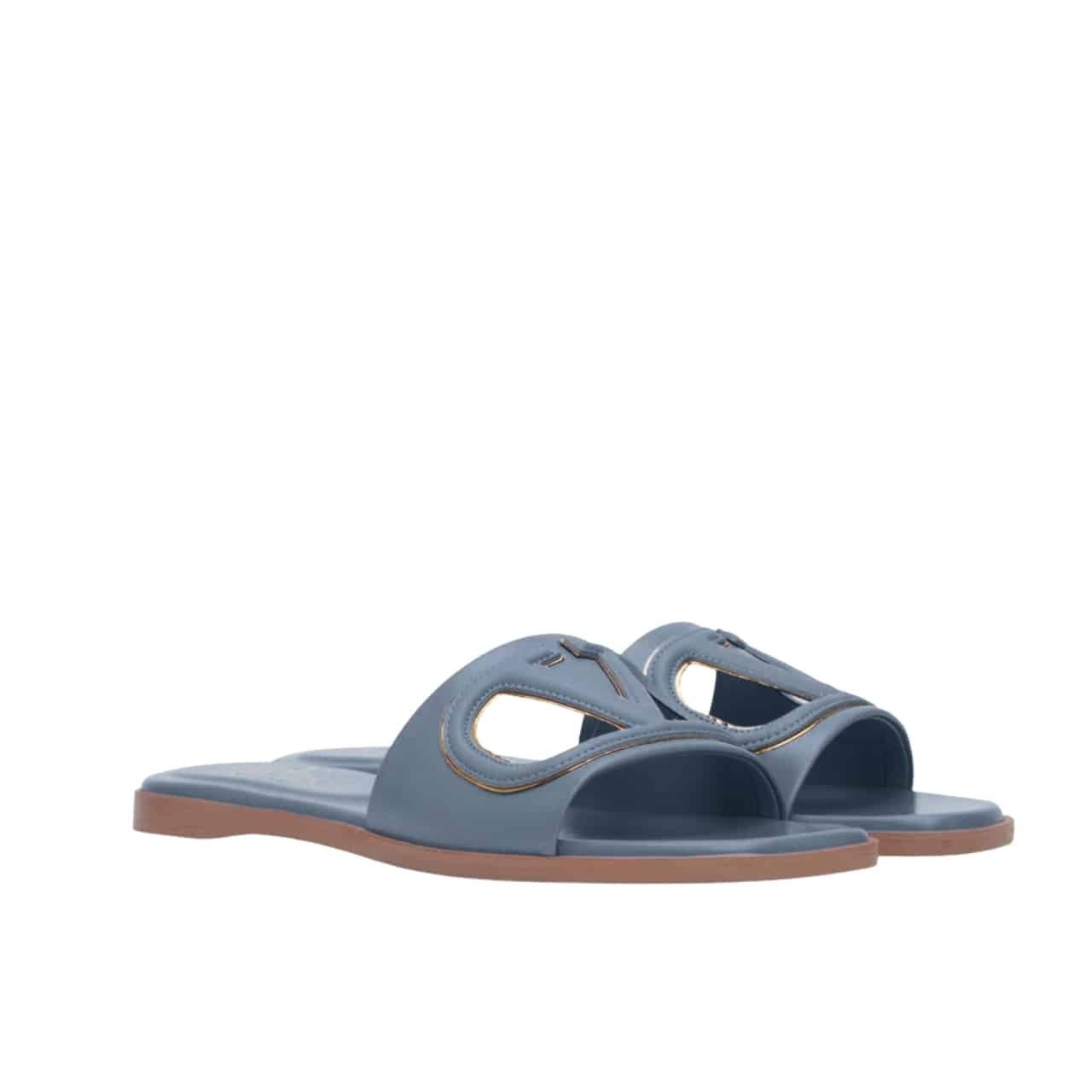 Va1e*ntin0 Garavani Vlogo Cutout Slide Blue