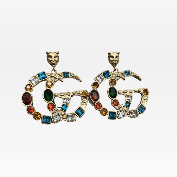 Gvc*1 Gg Crystal In Gold Earrings