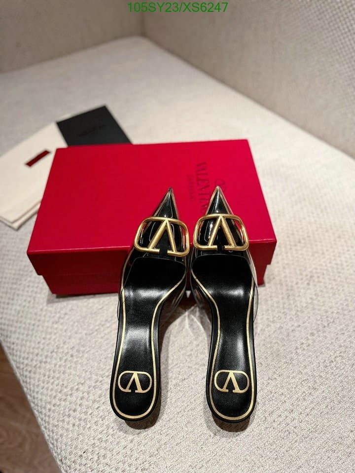Va1e*ntin0 Vlogo 80 Vinyl Leather Mule In Black