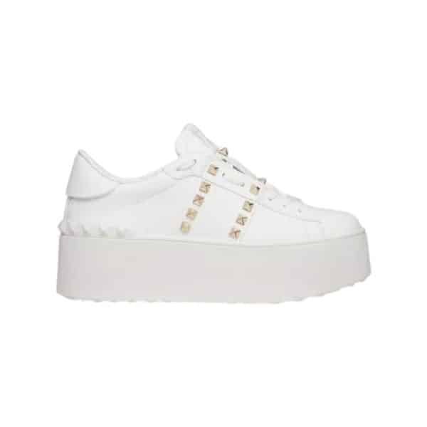 Va1e*ntin0 Garavani Flatform Rockstud Untitled Sneaker In Calfskin White 4W2S0Gg8Bhs 0Bo