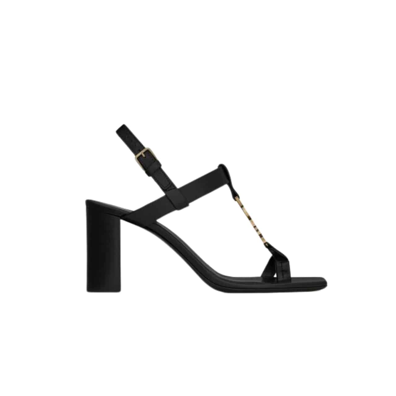 Sa1nt Lau*nt Cassandra Leather Slingback Sandals Black 658198Dwett1000