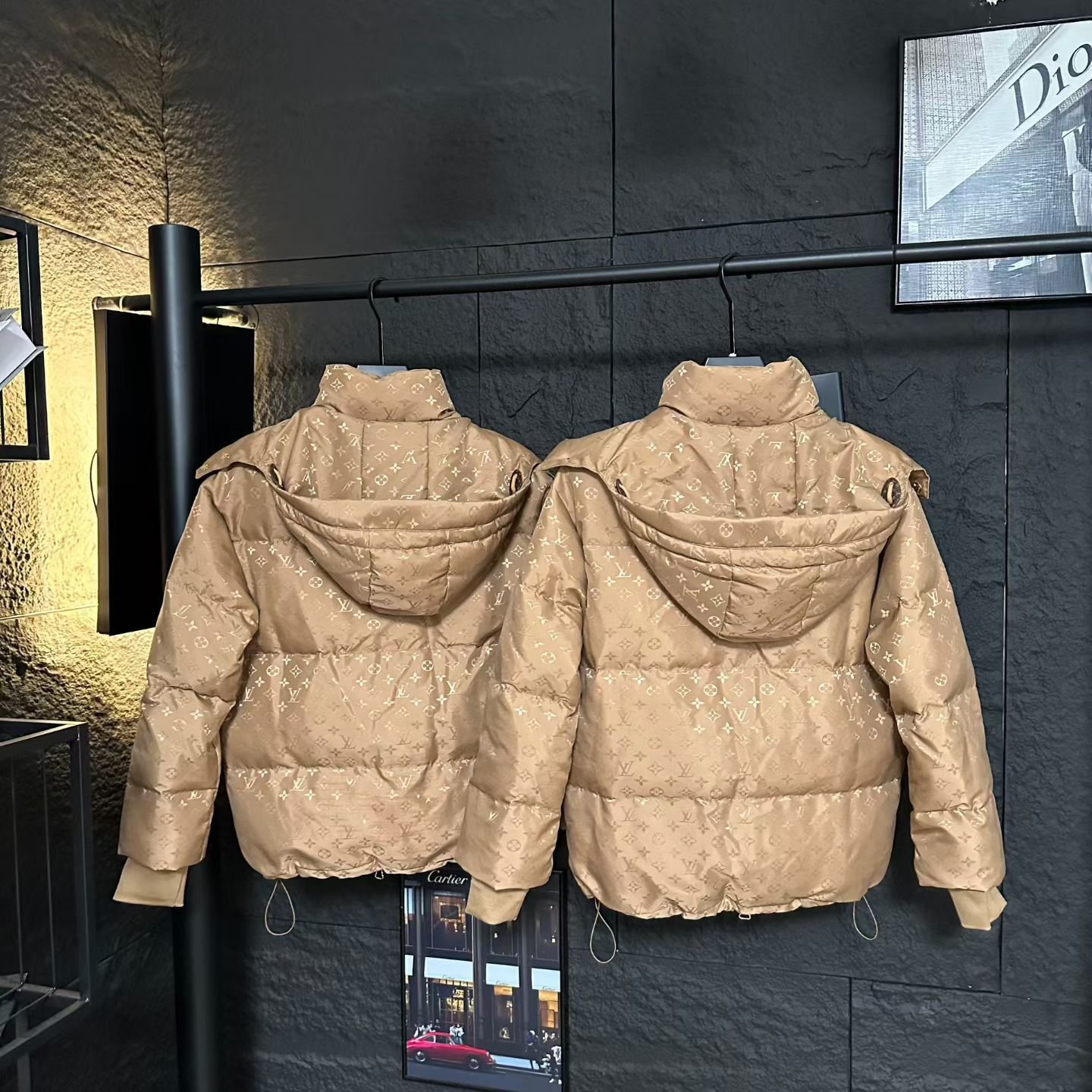 L0vis Vvtt0n Monogram Puffer Jacket Beige 1Aiozf