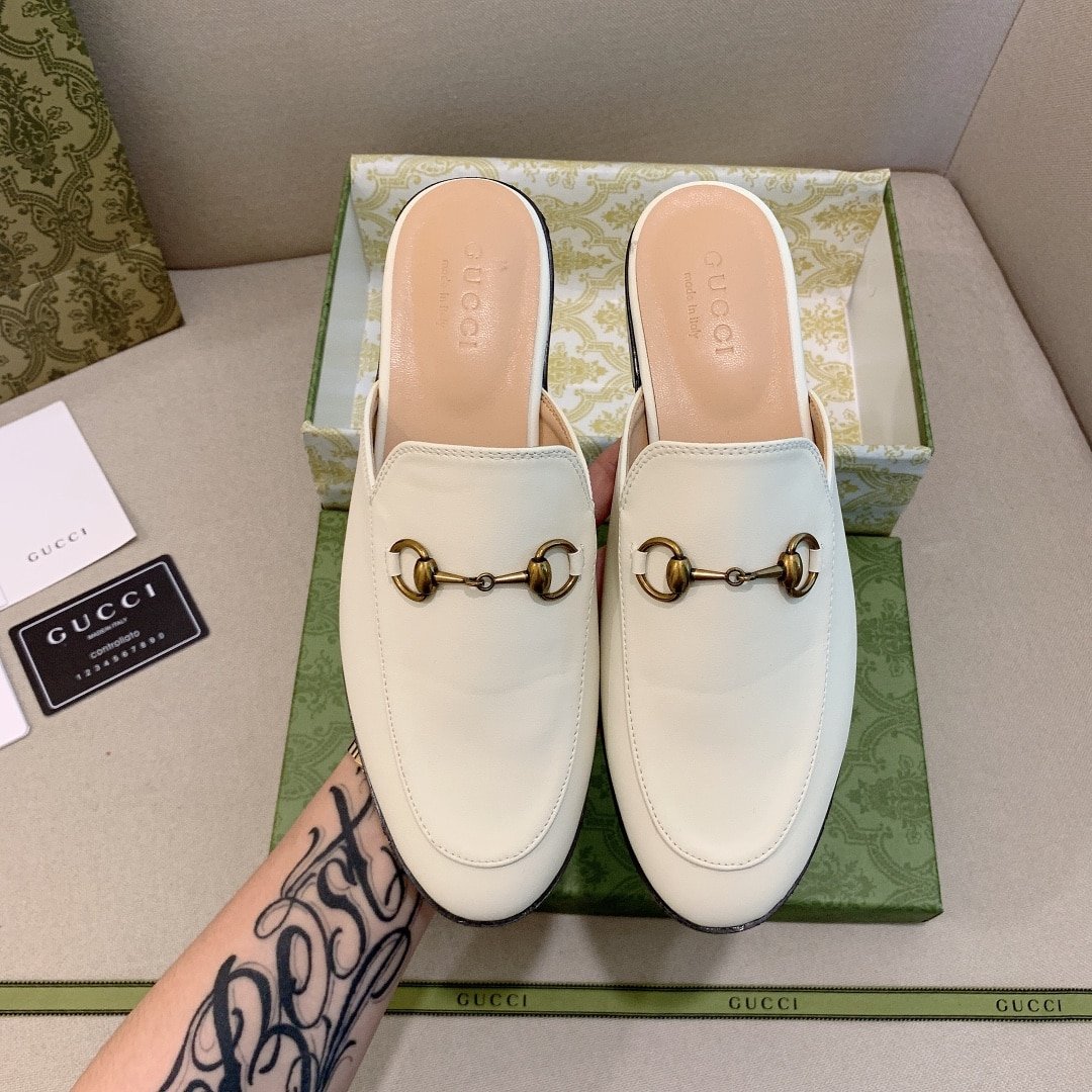 Gvc*1 Princetown Leather Slipper White 423513 C9D00 9022