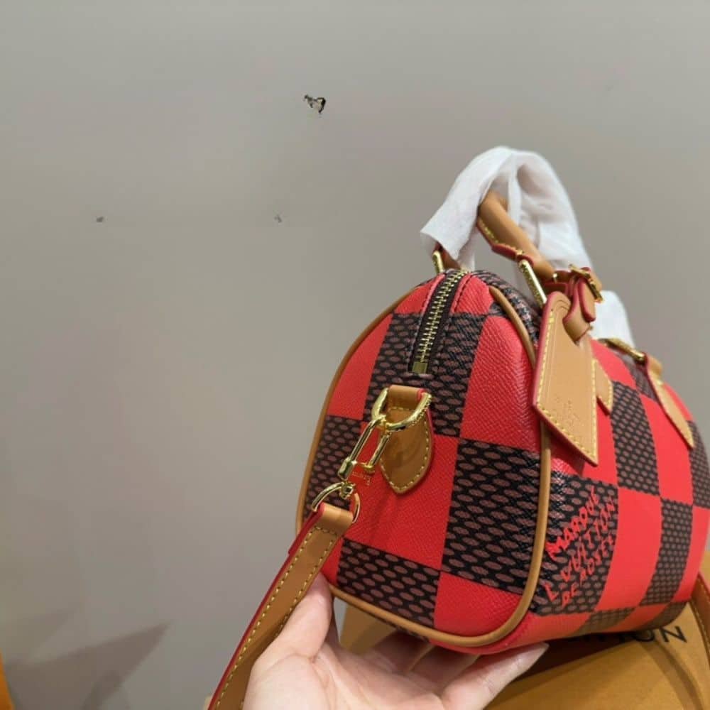 L0vis Vvtt0n Speedy Bandoulière 20 Damier Red And Black 20Cm