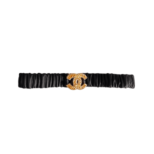 Ch**el Leather Belt With Swarovski Stone Variable 30Mm